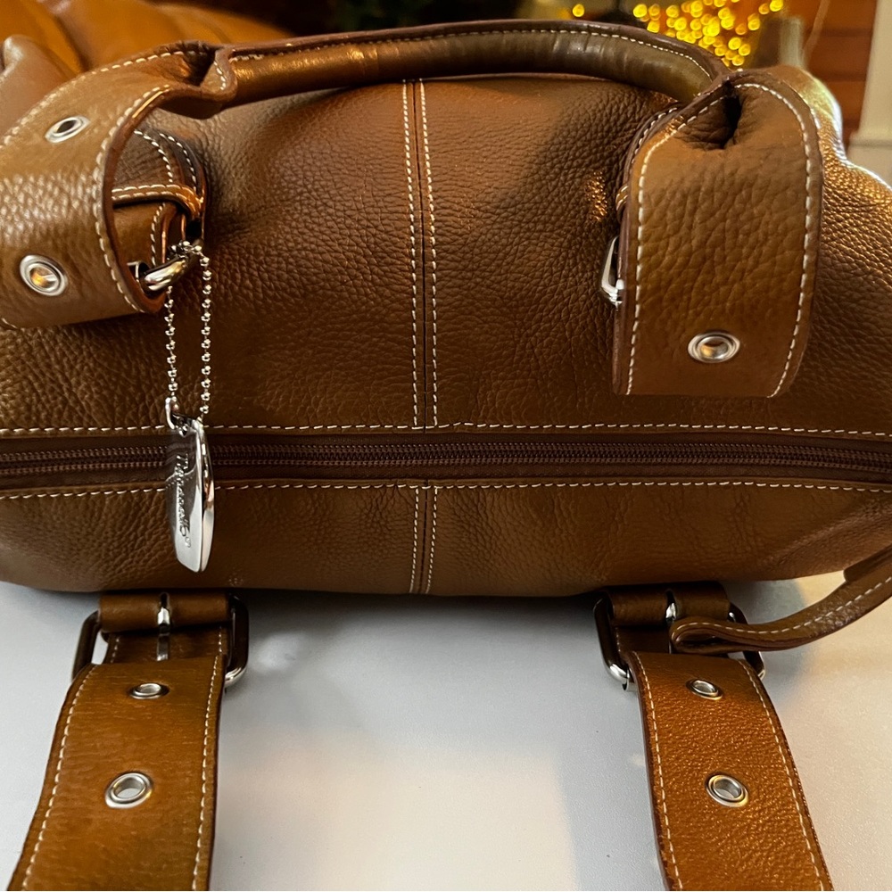 Tignanello Brown Leather Satchel with Silver Hardware 12” x 9” x 7”. - Picture 10 of 14
